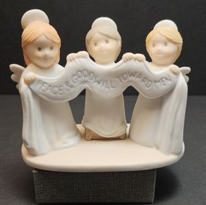 Homco Angels on High PEACE & GOODWILL TOWARD MEN Figurine 1995 Circle of Friends